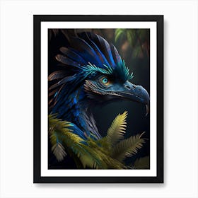 Microraptor Illustration Dinosaur Art Print