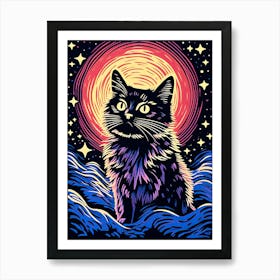 Astral Pawbit, Psychedelic Cats series Art Print