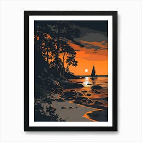 Sunset At The Beach 4 Art Print