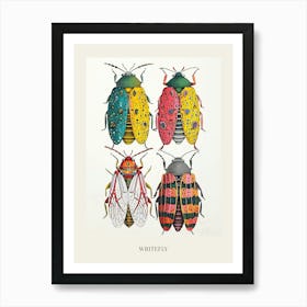 Colourful Insect Illustration Whitefly 4 Poster Art Print