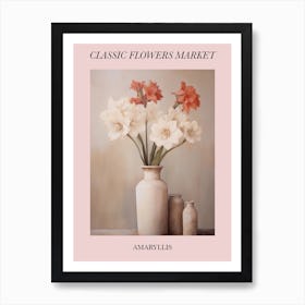 Classic Flowers Market Amaryllis Floral Poster 2 Art Print