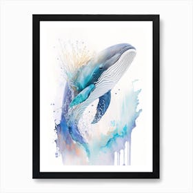 Southern Bottlenose Whale Storybook Watercolour  (1) Art Print