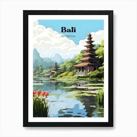 Bali Indonesia Tropical Modern Travel Illustration Art Print