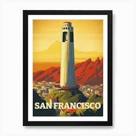 Coit Tower San Francisco California Travel Art Print