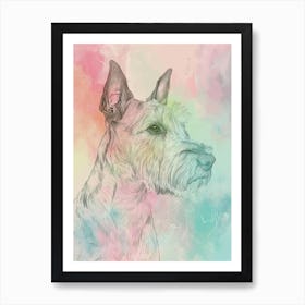 Pastel Irish Terrier Dog Pastel Illustration 1 Art Print