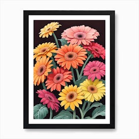 Gerbera Daisies Art Print