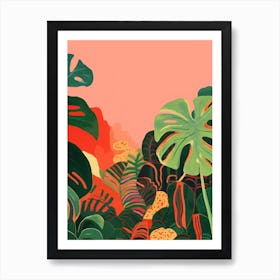 Boho Plant Painting Monstera Deliciosa 3 Art Print