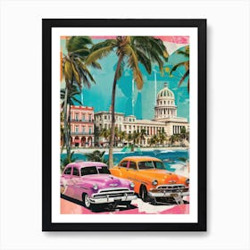 Cuba   Retro Collage Style 2 Art Print
