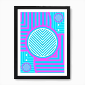 Geometric Glyph in White and Bubblegum Pink and Candy Blue n.0007 Art Print