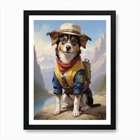 Vintage Dog In A Hat Art Print