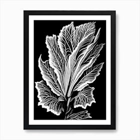 Mullein Leaf Linocut 1 Art Print