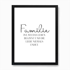 Familie Art Print