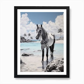 A Horse Oil Painting In Eagle Beach, Aruba, Portrait 3 Art Print