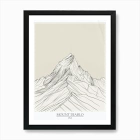 Mount Diablo Usa Color Line Drawing 2 Poster Art Print