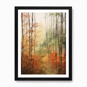 Autumn Forest Landscape Sagano Bamboo Forest Japan 2 Art Print