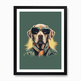Mr. Dog |Wearing Sunglasses| Dog Portrait Wall Art Art Print