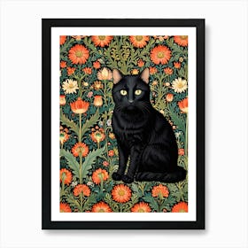 William Morris Black Cat 1 Art Print