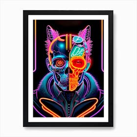 Neon Skull Art Print