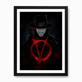 V For Vendetta V Art Print