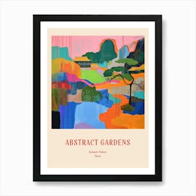 Colourful Gardens Summer Palace China 4 Red Poster Art Print