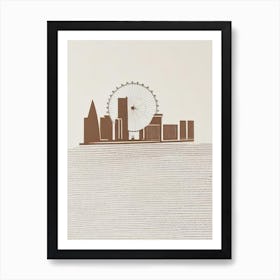 London Eye 1 London Boho Landmark Illustration Art Print