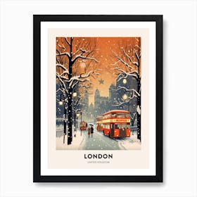 Winter Night  Travel Poster London United Kingdom 3 Art Print