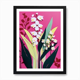 Cut Out Style Flower Art Lily Of The Valley 1 Art Print