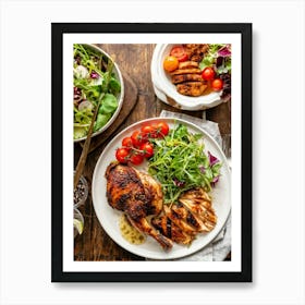 Crisp Were Dinner Focused Banner Featuring The Epicures Heavenly Harvest Spread An Overhead Shot Art Print