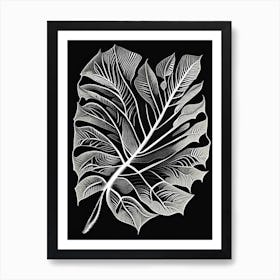 Kiwi Leaf Linocut Art Print