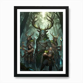 Dwarves In The Forest Art Print