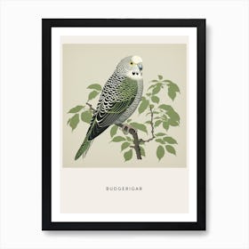 Ohara Koson Inspired Bird Painting Budgerigar 2 Poster Art Print