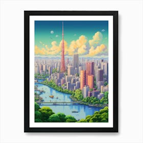 Tokyo Pixel Art 1 Art Print