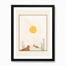 Cactus And Sun Art Print
