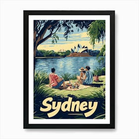 Aihrgdesign A Retro Travel Poster For Sydney Art Print