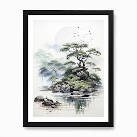 Ishigaki Island In Okinawa, Japanese Brush Painting, Ukiyo E, Minimal 4 Art Print