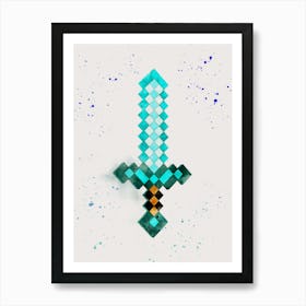 Minecraft Watercolor Art Print