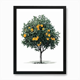 Lemon Tree Pixel Illustration 2 Art Print