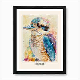 Kookaburra Colourful Watercolour 2 Poster Art Print