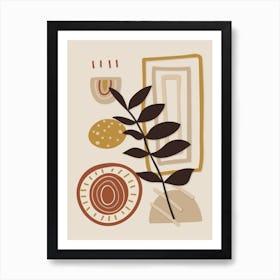 Abstract Plant Boho Botanical 9 Art Print