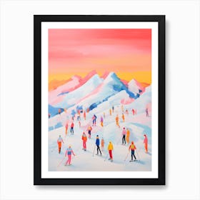 Abstract Impressionist Ski Hill 1 Art Print