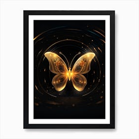 Golden Butterfly 43 Art Print