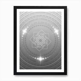 Geometric Glyph in White and Silver with Sparkle Array n.0262 Art Print