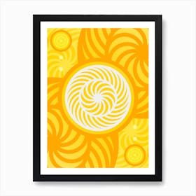 Geometric Abstract Glyph in Happy Yellow and Orange n.0036 Art Print