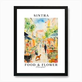 Food Market With Cats In Sintra 2 Poster Art Print