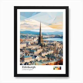 Edinburgh, United Kingdom, Geometric Illustration 1 Poster Art Print