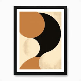 Ethereal Equilibrium: Beige Mid-Century Balance Art Print