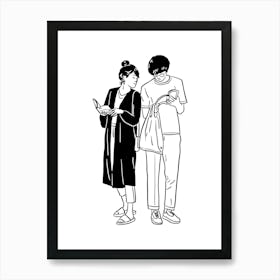 Two People Looking At Each Other Art Print