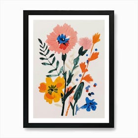 Painted Florals Carnations 4 Art Print
