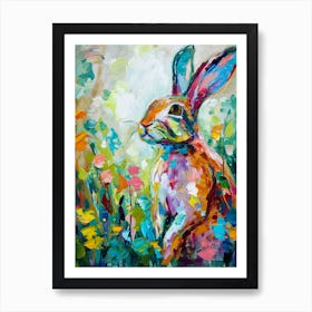 Harlequin Rabbit Painting 1 Art Print