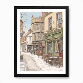 Vintage Winter Illustration Windsor United Kingdom 2 Art Print